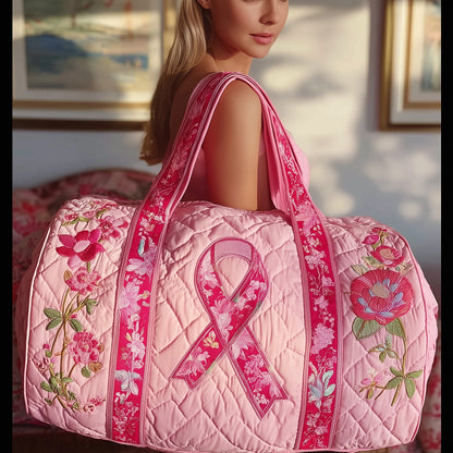 Breast Cancer Ribbon Quilted Duffle Bag GFTONL5162