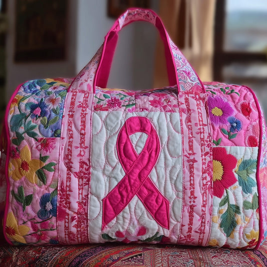 Breast Cancer Ribbon Quilted Duffle Bag GFTONL5163