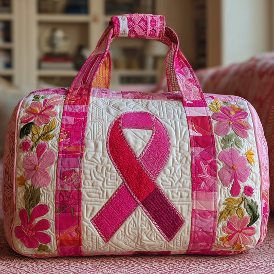 Breast Cancer Ribbon Quilted Duffle Bag GFTONL5164