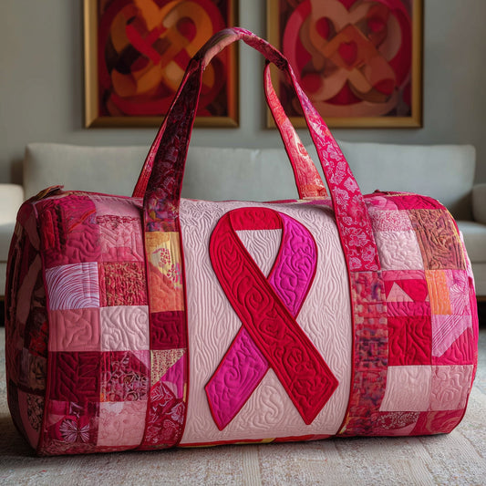 Breast Cancer Ribbon Quilted Duffle Bag GFTONL5165