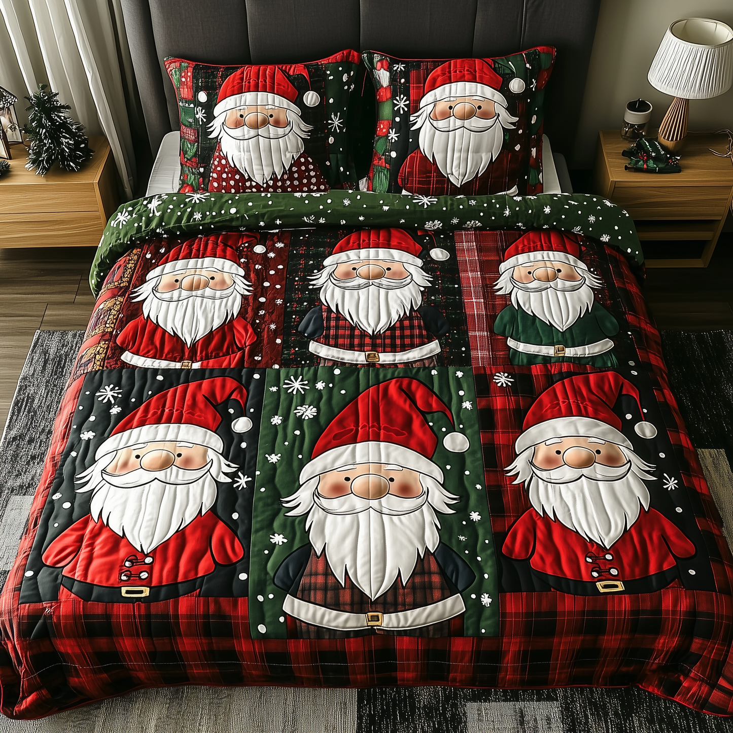 Jolly Gnomes 3-Piece Quilted Bedding Set GFTONL518