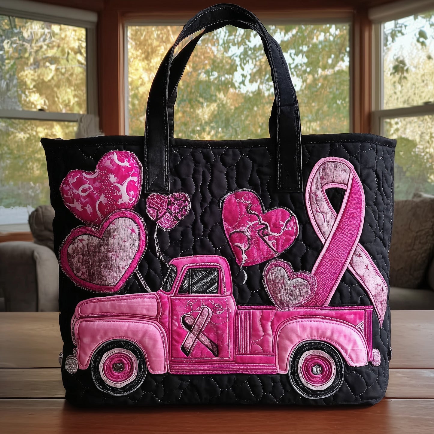 Breast Cancer Truck Quilted Tote Bag GFTONL5205