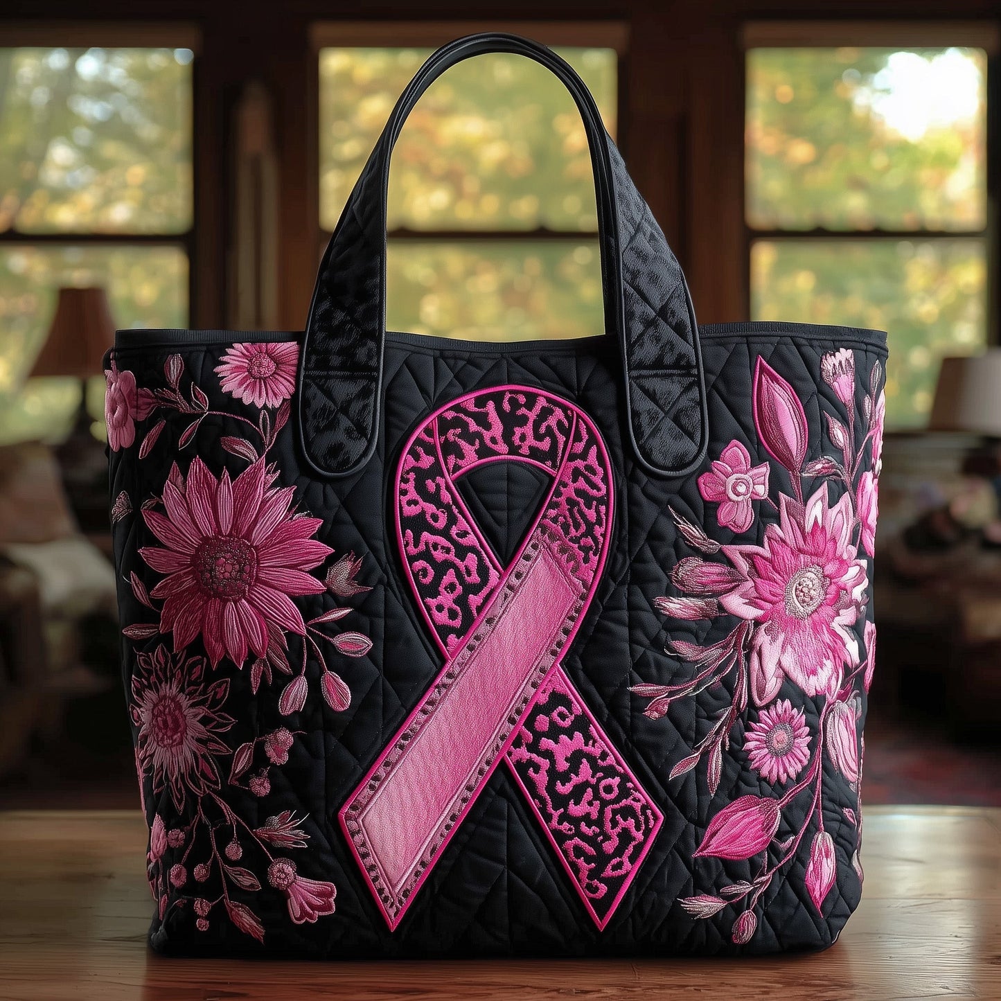 Believe Ribbon Quilted Tote Bag GFTONL5206