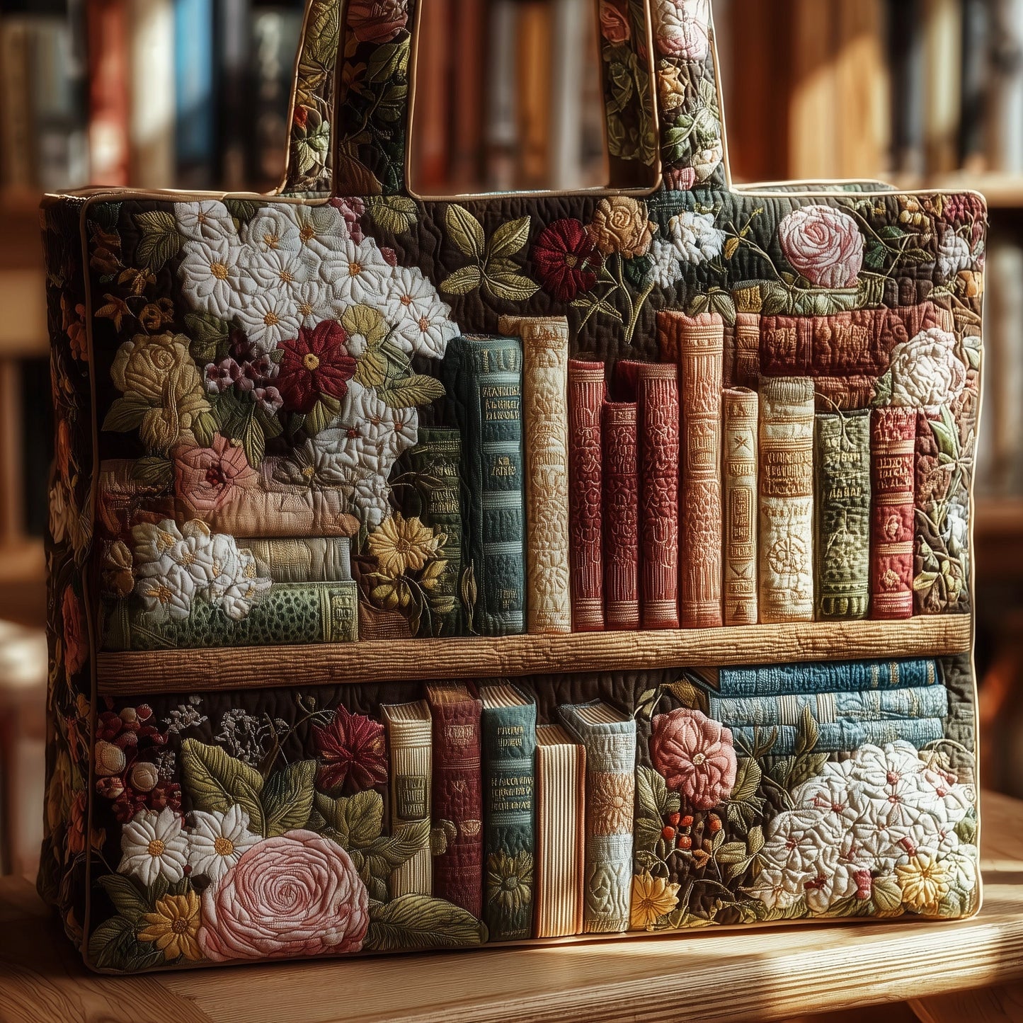 Vintage Bookish Quilted Tote Bag GFTONL5207