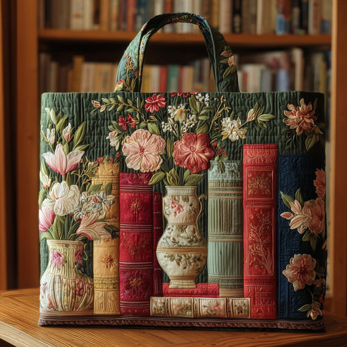 Vintage Bookish Quilted Tote Bag GFTONL5208