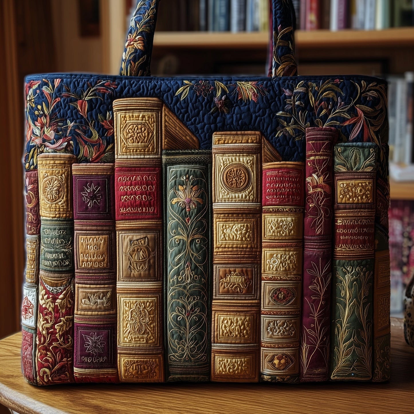 Vintage Bookworm Quilted Tote Bag GFTONL5217