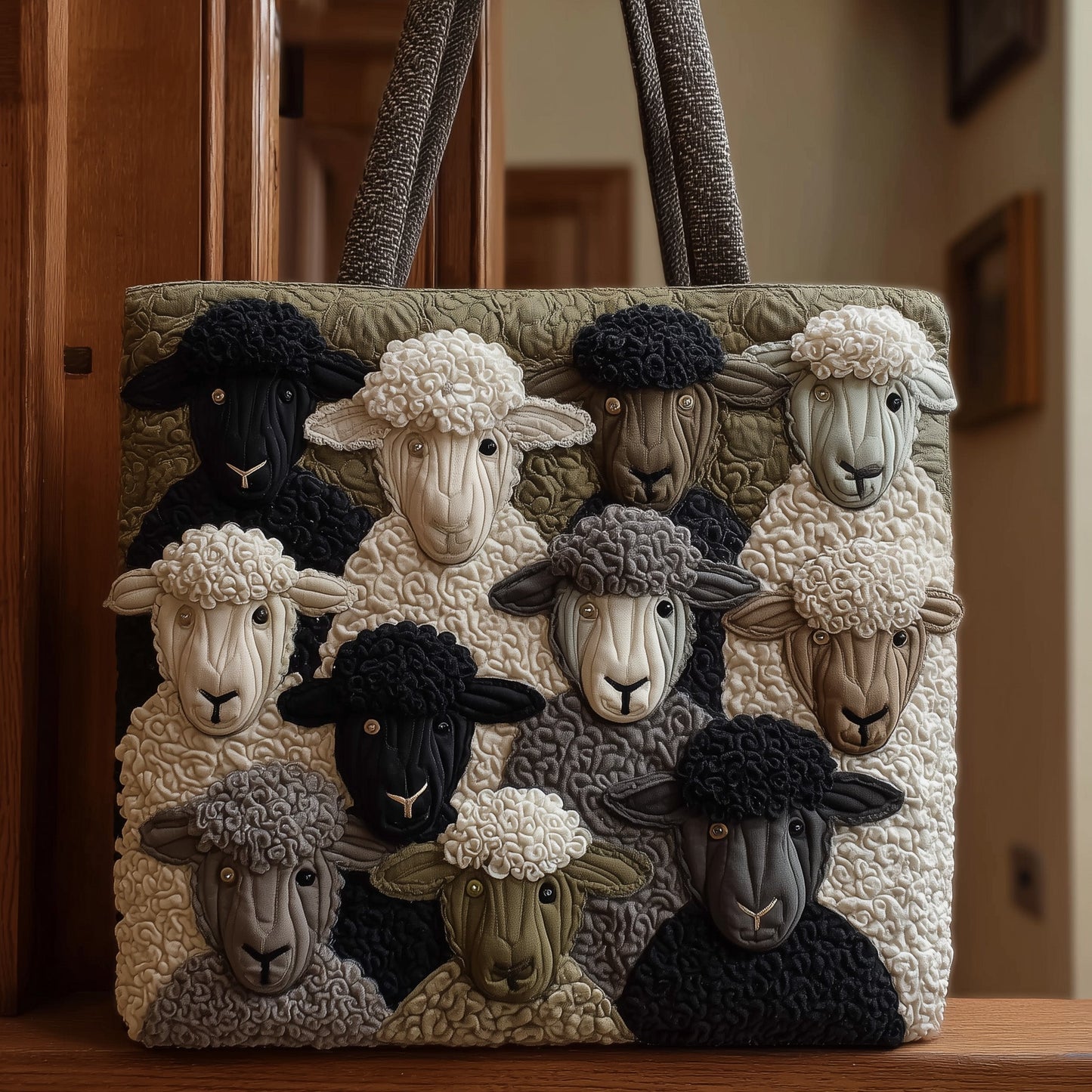 Whimsical Sheep Quilted Tote Bag GFTONL5243