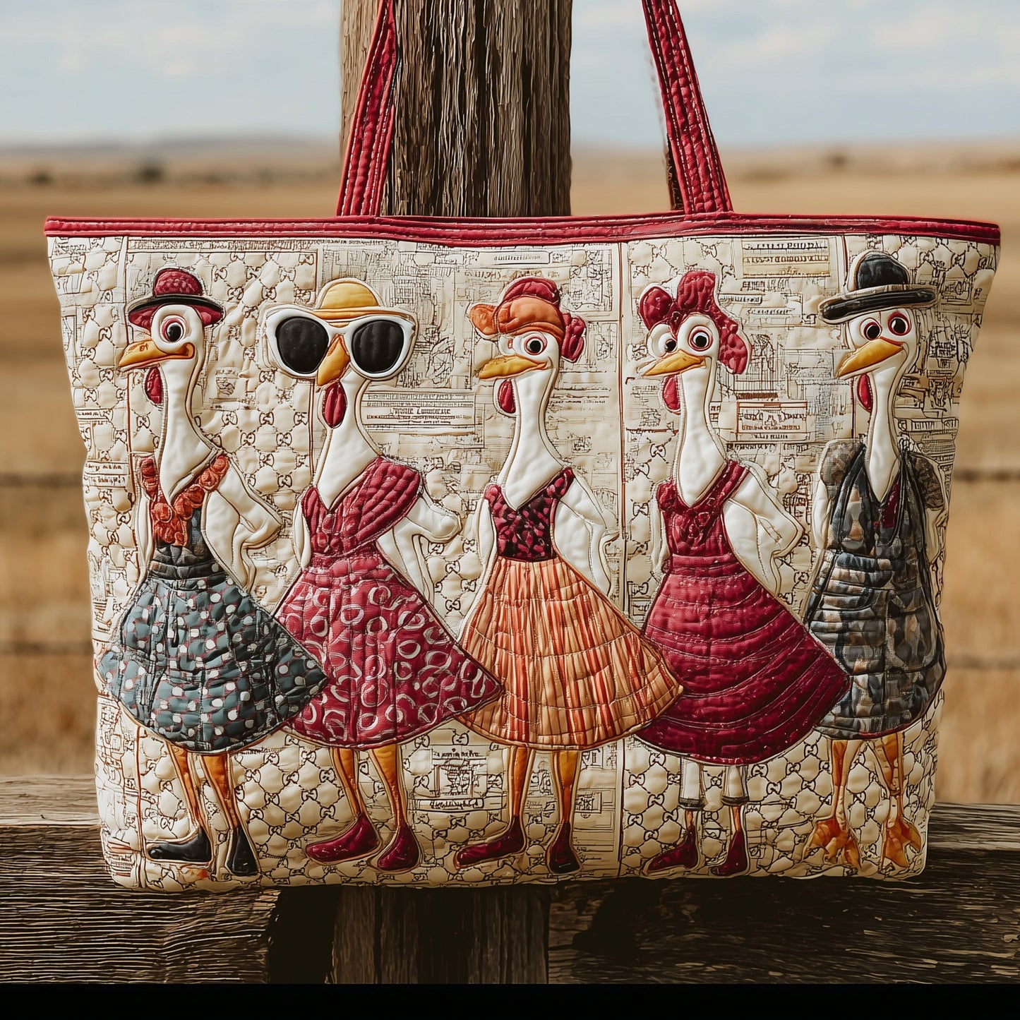 Lady Hen Quilted Tote Bag GFTONL5261