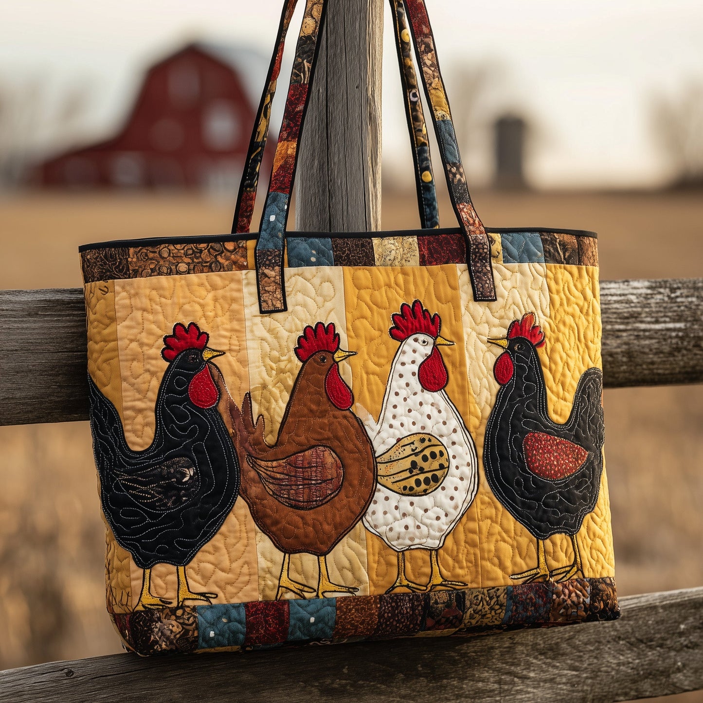 Whimsical Farm Quilted Tote Bag GFTONL5273