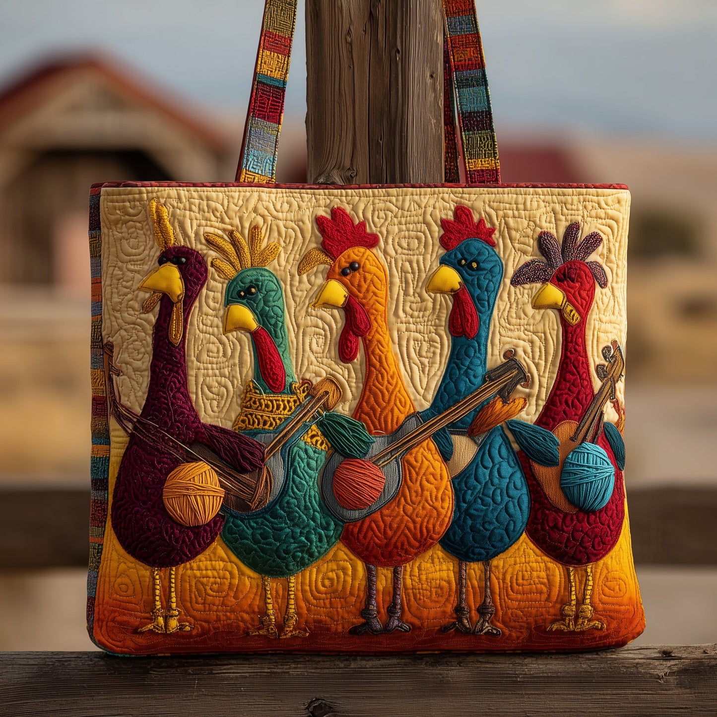 Knitting Chicken Quilted Tote Bag GFTONL5276