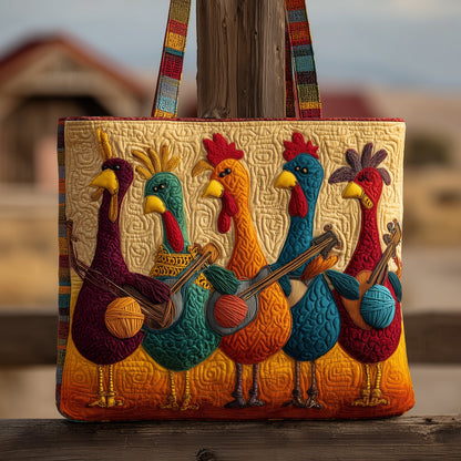 Knitting Chicken Quilted Tote Bag GFTONL5276