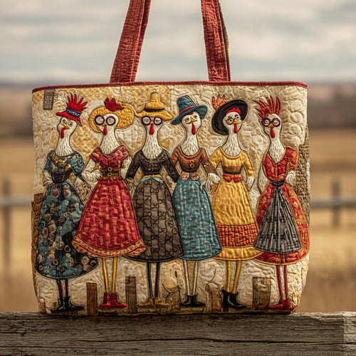 Vintage Chicken Quilted Tote Bag GFTONL5278