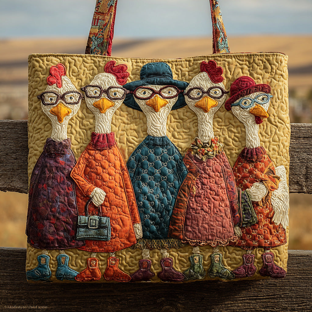 Vintage Chicken Quilted Tote Bag GFTONL5279