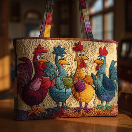 Knitting Chicken Quilted Tote Bag GFTONL5281