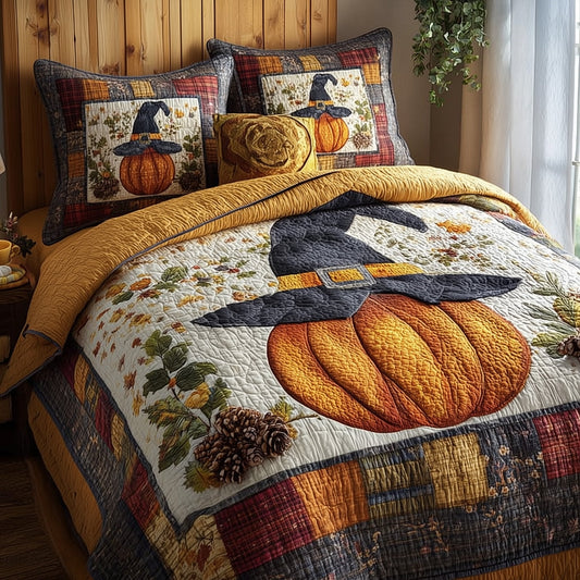 Pumpkin Charm 3-Piece Quilted Bedding Set GFTONL5290