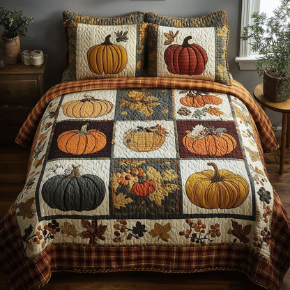 Pumpkin Heaven 3-Piece Quilted Bedding Set GFTONL5291