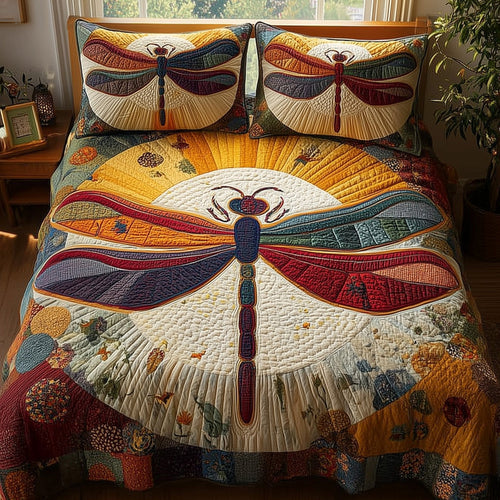 Dragonfly Paradise 3-Piece Quilted Bedding Set GFTONL5296
