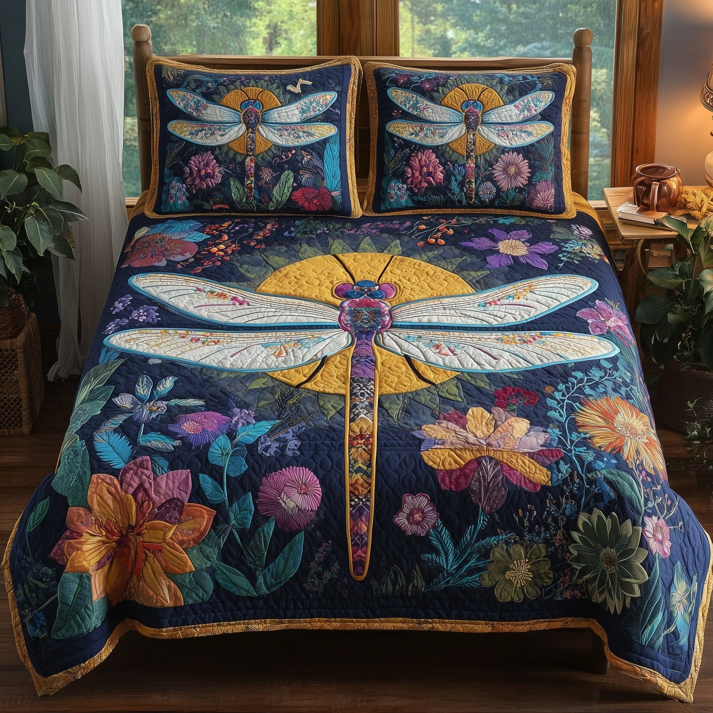 Dragonfly Charm 3-Piece Quilted Bedding Set GFTONL5299