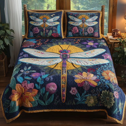Dragonfly Charm 3-Piece Quilted Bedding Set GFTONL5299
