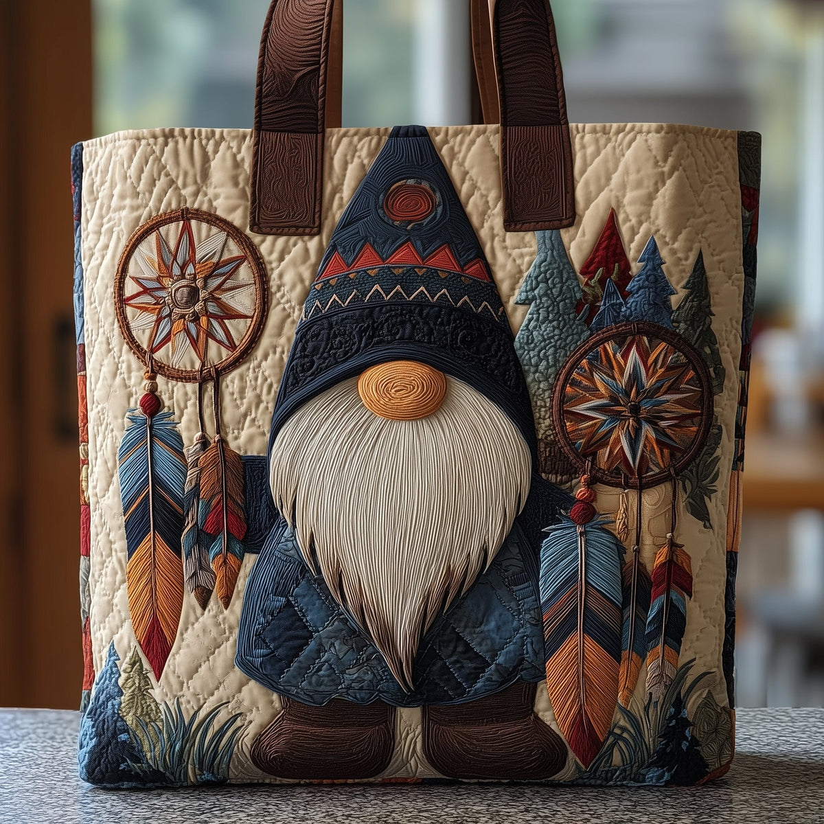 Native Gnome Quilted Tote Bag GFTONL5343