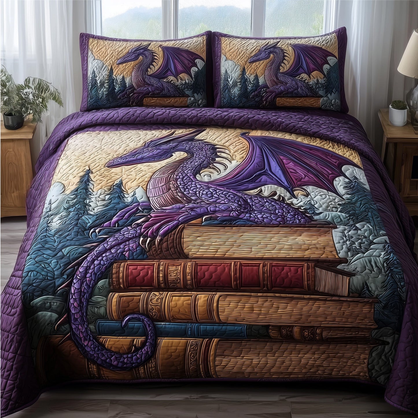 Mystic Dragon 3-Piece Quilted Bedding Set GFTONL5354