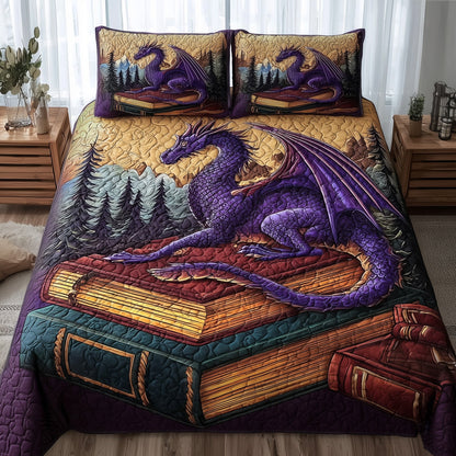 Purple Dragon 3-Piece Quilted Bedding Set GFTONL5355