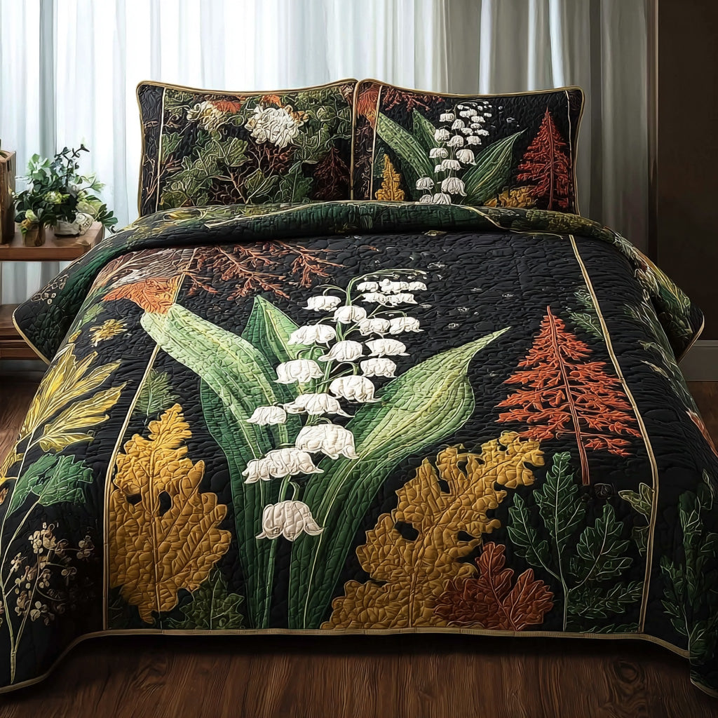 Lily Of The Valley 3-Piece Quilted Bedding Set GFTONL5361