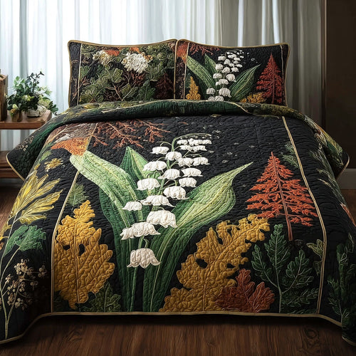 Lily Of The Valley 3-Piece Quilted Bedding Set GFTONL5361