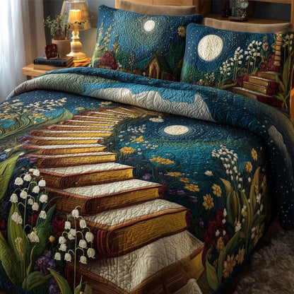 Infinity Lily Of The Valley 3-Piece Quilted Bedding Set GFTONL5363