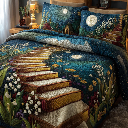 Infinity Lily Of The Valley 3-Piece Quilted Bedding Set GFTONL5363