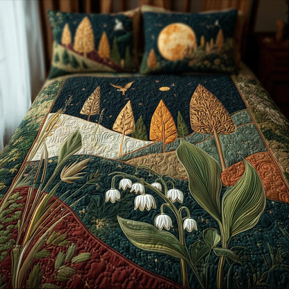 Lily Of The Valley 3-Piece Quilted Bedding Set GFTONL5365