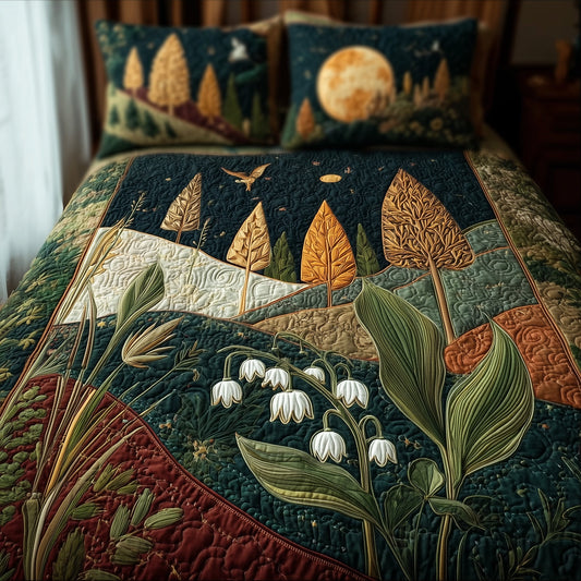 Lily Of The Valley 3-Piece Quilted Bedding Set GFTONL5365