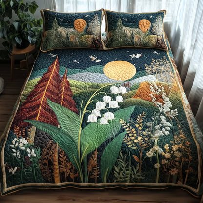 Lily Of The Valley Forest 3-Piece Quilted Bedding Set GFTONL5366
