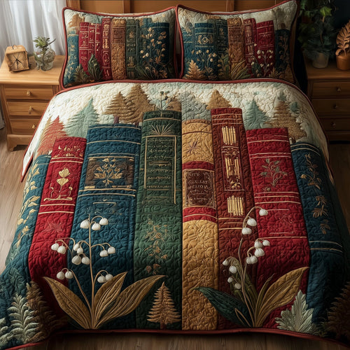 Lily Of The Valley Bookworm 3-Piece Quilted Bedding Set GFTONL5367