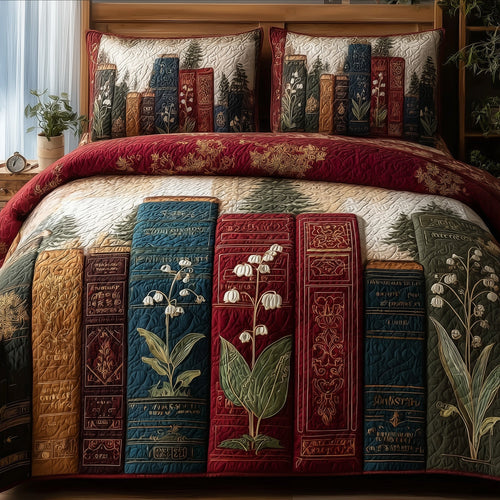 Lily Of The Valley Bookworm 3-Piece Quilted Bedding Set GFTONL5368