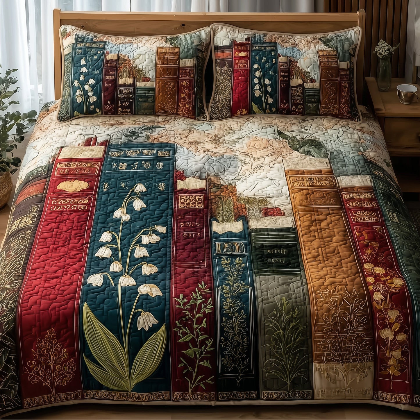 Lily Of The Valley 3-Piece Quilted Bedding Set GFTONL5370