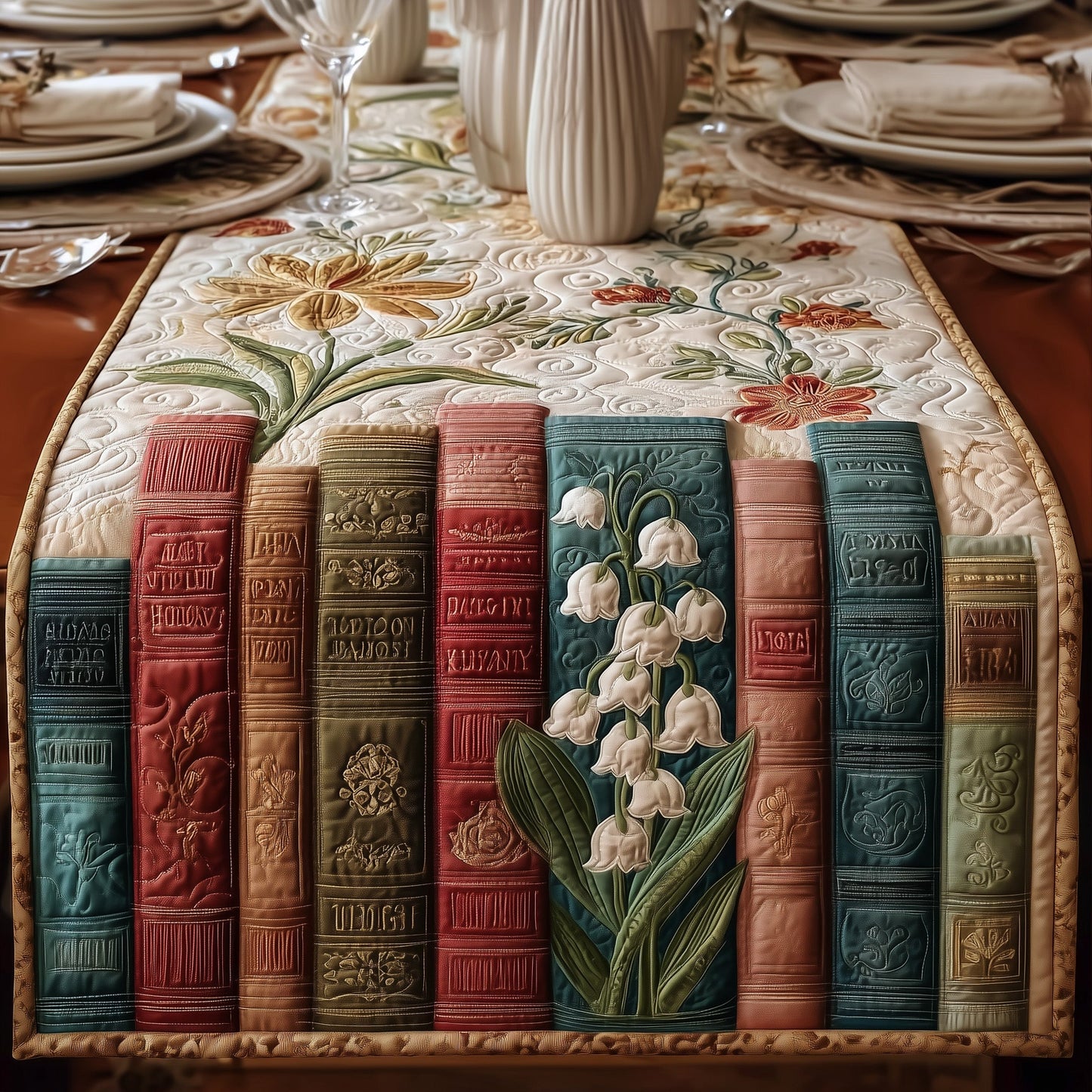 Lily Of The Valley Quilted Table Runner GFTONL5376