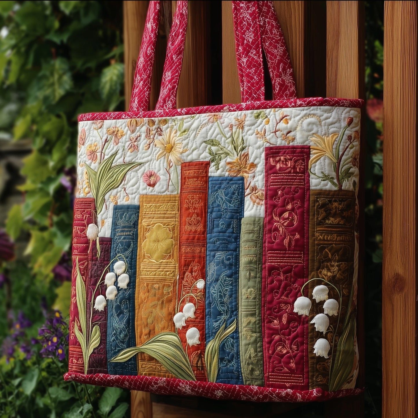 Lily Of The Book Quilted Tote Bag GFTONL5385