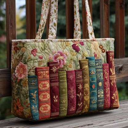 Vintage Bookworm Quilted Tote Bag GFTONL5388