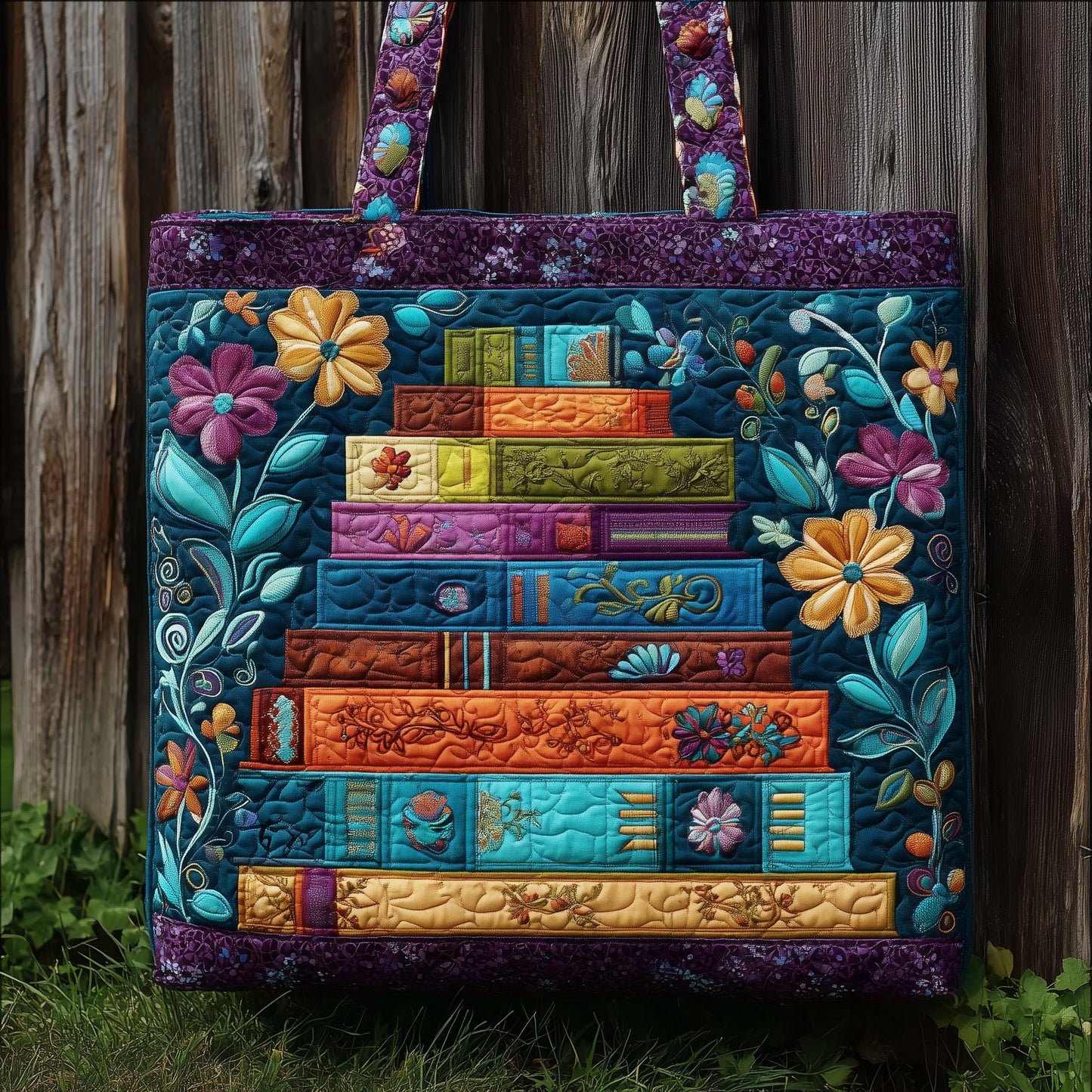 Bookworm Indigo Quilted Tote Bag GFTONL5390