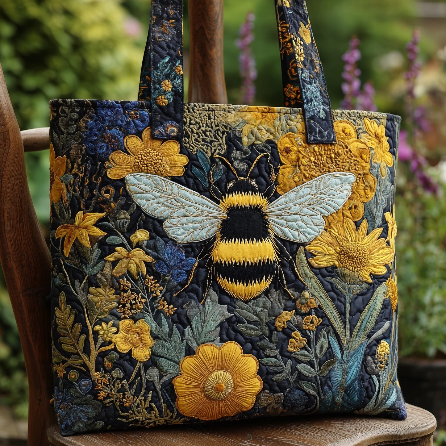 Floral Bee Quilted Tote Bag GFTONL5400