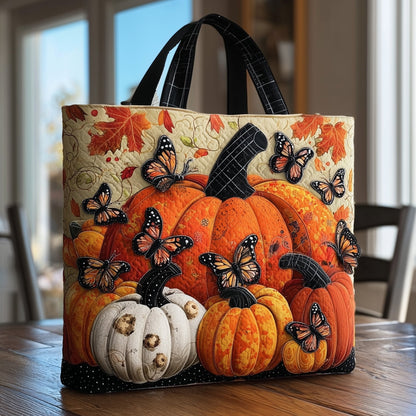Pumpkin Butterfly Quilted Tote Bag GFTONL5416
