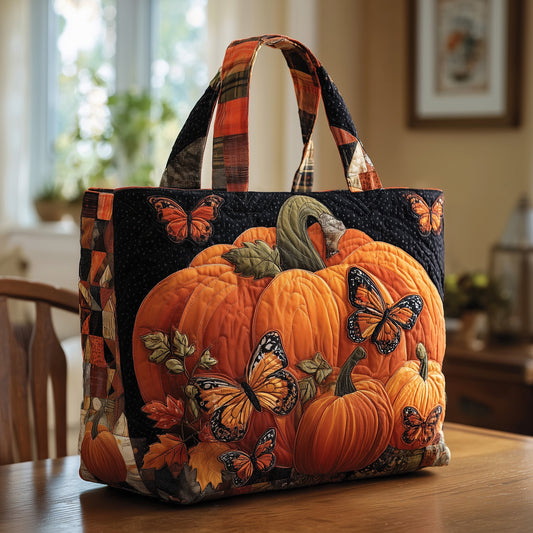 Pumpkin Butterfly Quilted Tote Bag GFTONL5417