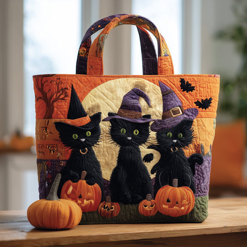 Witch Black Cat Quilted Tote Bag GFTONL5426
