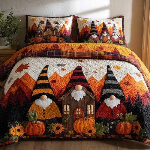 Gnome House 3-Piece Quilted Bedding Set GFTONL5436