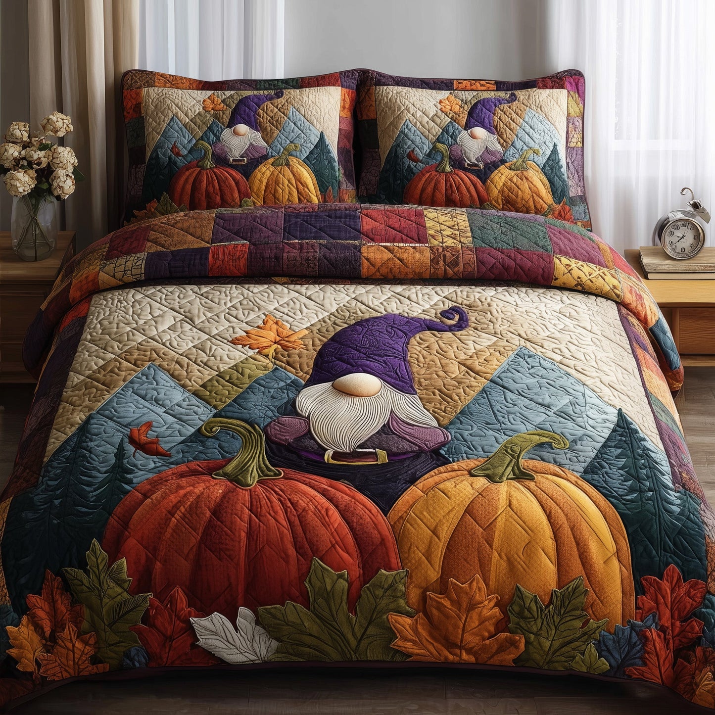 Gnome 3-Piece Quilted Bedding Set GFTONL5437