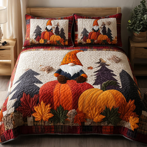 Autumn Gnome 3-Piece Quilted Bedding Set GFTONL5438
