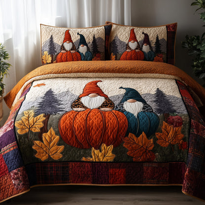 Autumn Gnome 3-Piece Quilted Bedding Set GFTONL5439