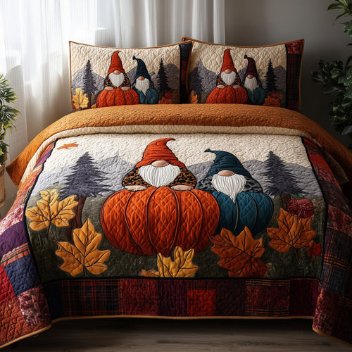 Autumn Gnome 3-Piece Quilted Bedding Set GFTONL5439
