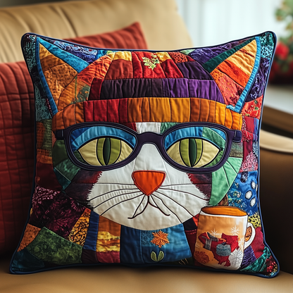 Holiday Cat Quilted Pillow Case GFTONL543